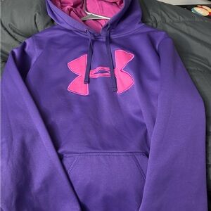 Under Armour Vibrant Purple Hoodie with Pink Emblem